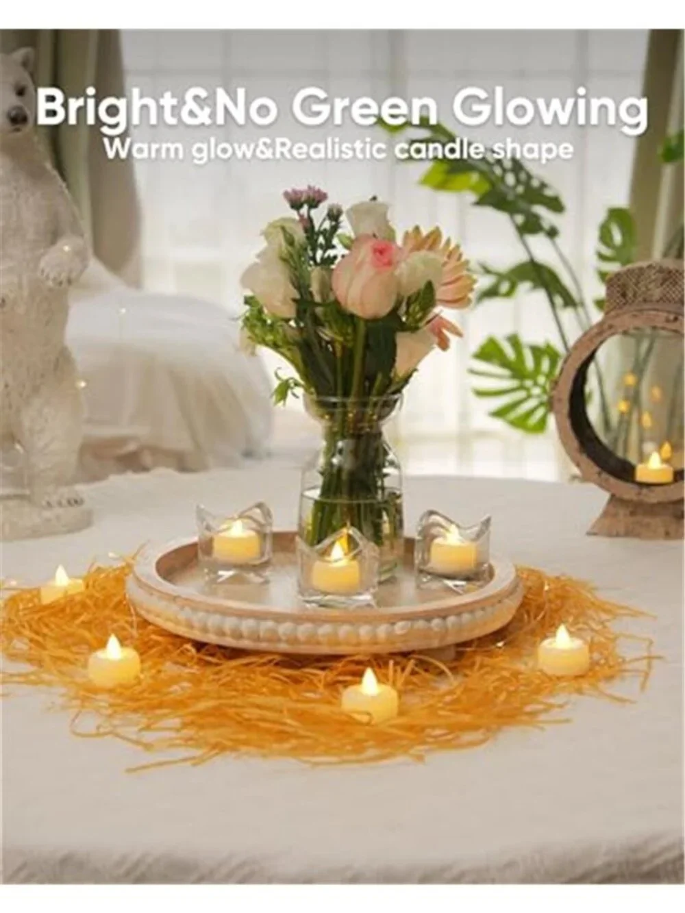 Flameless LED Tea Light Candles Battery Operated Fake Votive Wedding Decor 24Pck